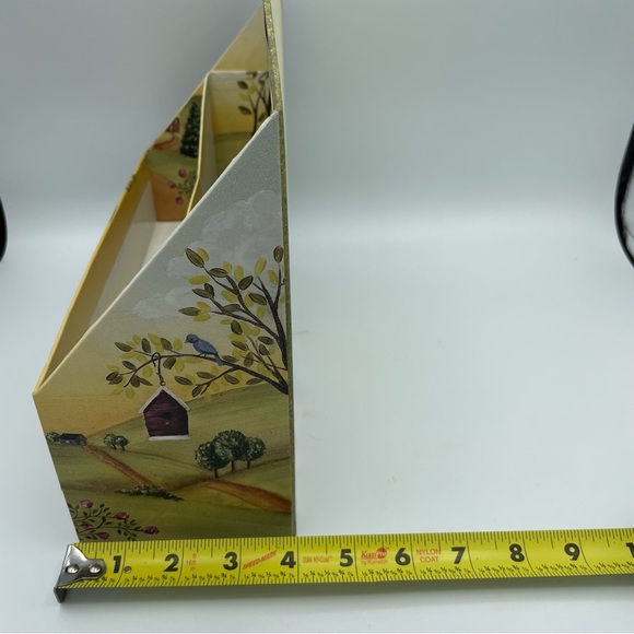 Vintage New Seasons Mail Sorter 2-Slot with Drawer Country Lane Organizer Caddy - Picture 4 of 12